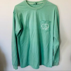 Ivory Ella Long Sleeve Teal Paisley Medium